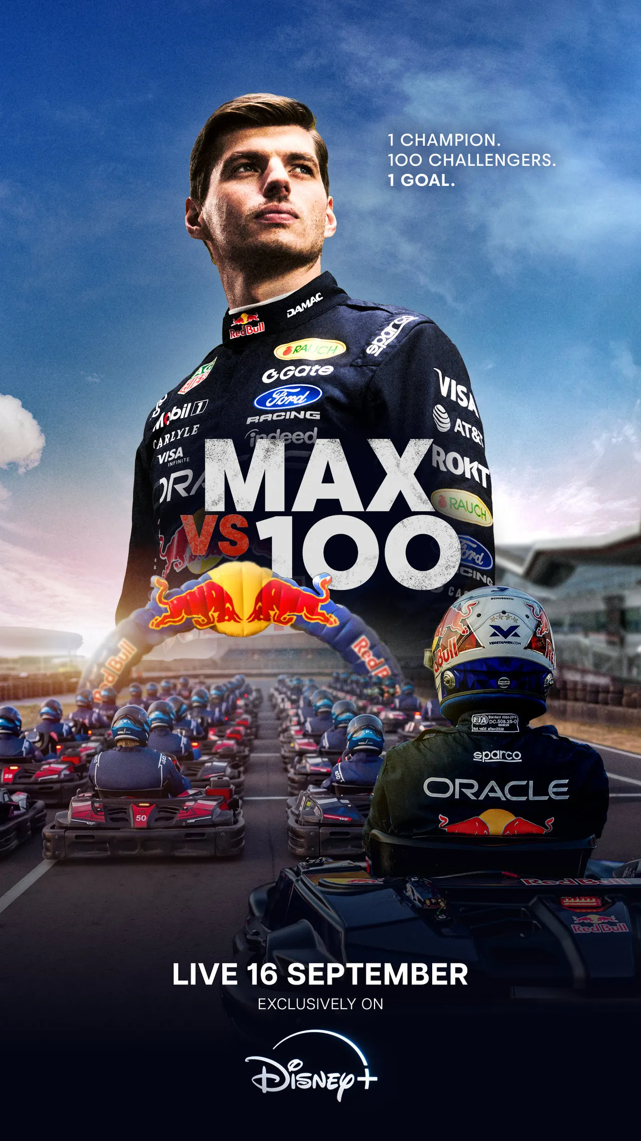 Max vs 100: maxvs100 keyvisual 9x16 finalred